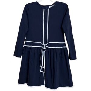 Meanor Anthropologie Women’s Navy & White Fall Winter Casual CollegiaDress Sz-S